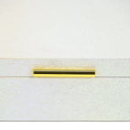 Set of Two White And Gold Faux Shagreen Nesting Storage Boxes With Lids
