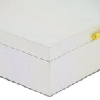 Set of Two White And Gold Faux Shagreen Nesting Storage Boxes With Lids