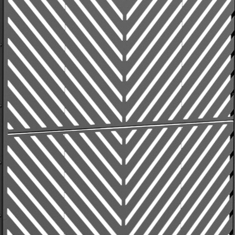 72" Black Metal Six Panel Outdoor Privacy Screen