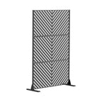 72" Black Metal Six Panel Outdoor Privacy Screen