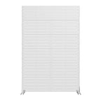 72" White Metal Six Panel Outdoor Privacy Screen