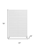 72" White Metal Six Panel Outdoor Privacy Screen