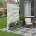 72" White Metal Six Panel Outdoor Privacy Screen