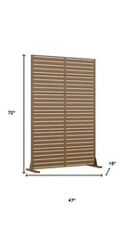 72" Brown Metal Six Panel Outdoor Privacy Screen