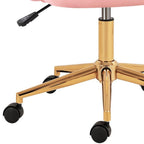 Pink And Baby Pink And Gold Adjustable Height Swivel Rolling Office Chair