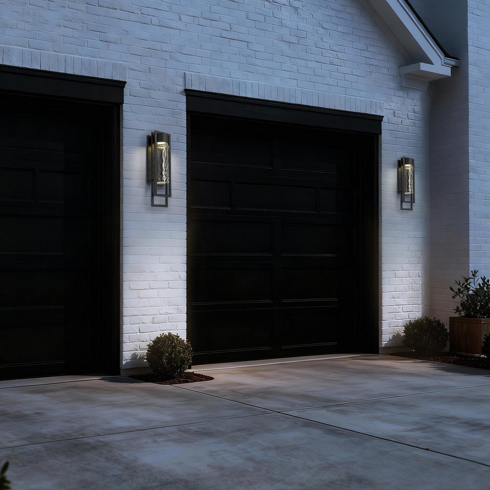 Black Seeded LED Dimmable Outdoor Hanging Light
