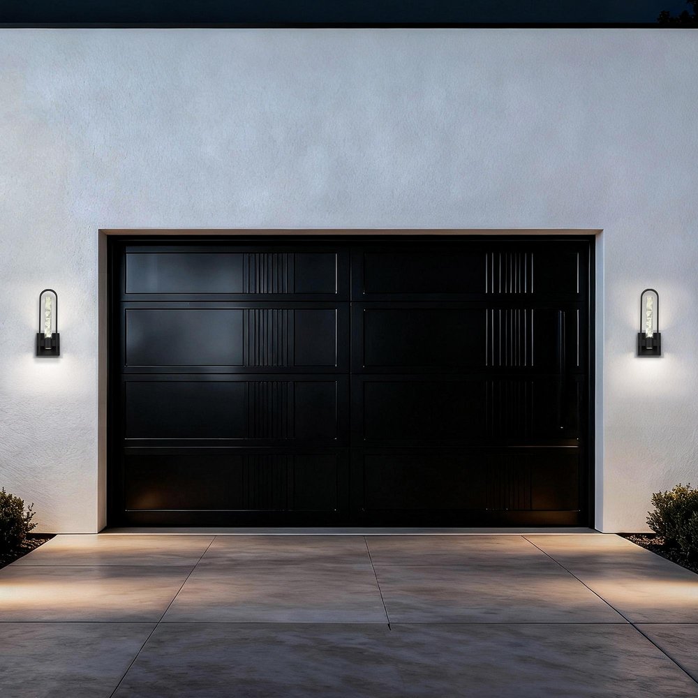 Black Transparent LED Dimmable Outdoor Hanging Light