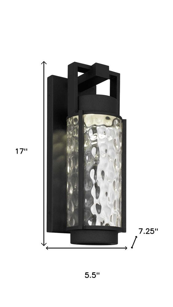 Black Hammered LED Dimmable Outdoor Hanging Light
