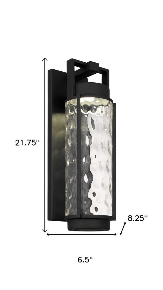 Black Hammered LED Dimmable Outdoor Hanging Light