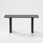 67" Black Solid Wood Double Pedestal Base Dining Table