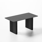 67" Black Solid Wood Double Pedestal Base Dining Table