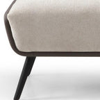 58" Beige Dark Gray and Black Tufted Faux Leather Fabric and Steel Upholstered Bench
