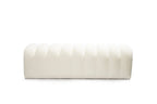 59" White Tufted Boucle Upholstered Bench