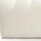 59" White Tufted Boucle Upholstered Bench