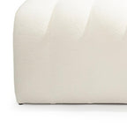 59" White Tufted Boucle Upholstered Bench