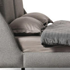 Gray Linen Upholstered Queen Bed Frame