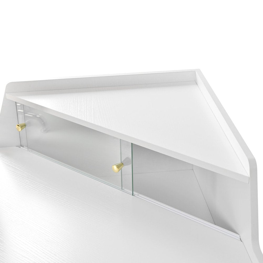 56" White Wood Vanity Table