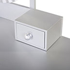 39" Silver Wood Mirrored Two Drawer Vanity Table