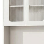 63" White Wood Lighted Mirrored Two Door Three Drawer Combo Dresser