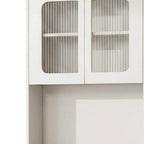 63" White Wood Lighted Mirrored Two Door Three Drawer Combo Dresser