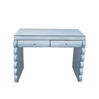 39" Silver Wood Two Drawer Vanity Table