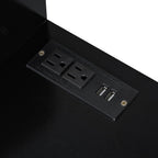 44" Black Wood Two Drawer Vanity Table