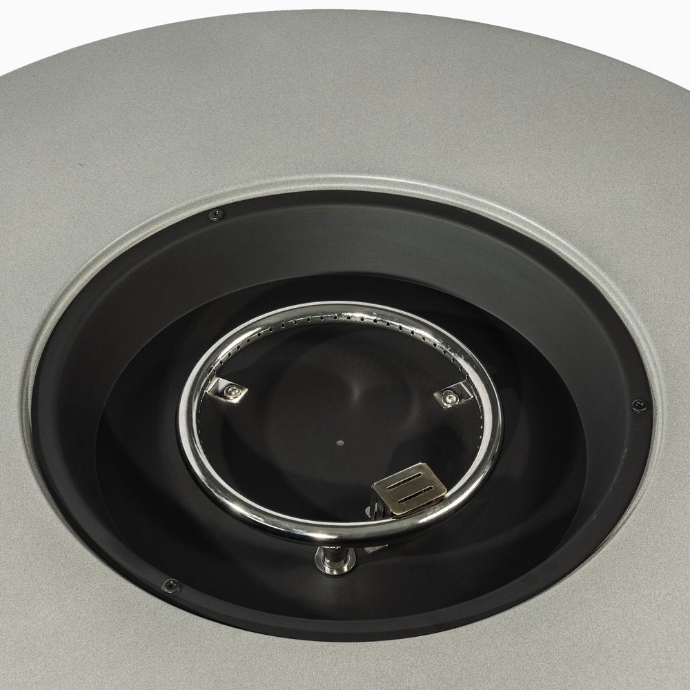 50000 BTU 36" Gray Steel Propane Round Fire Pit With Cover