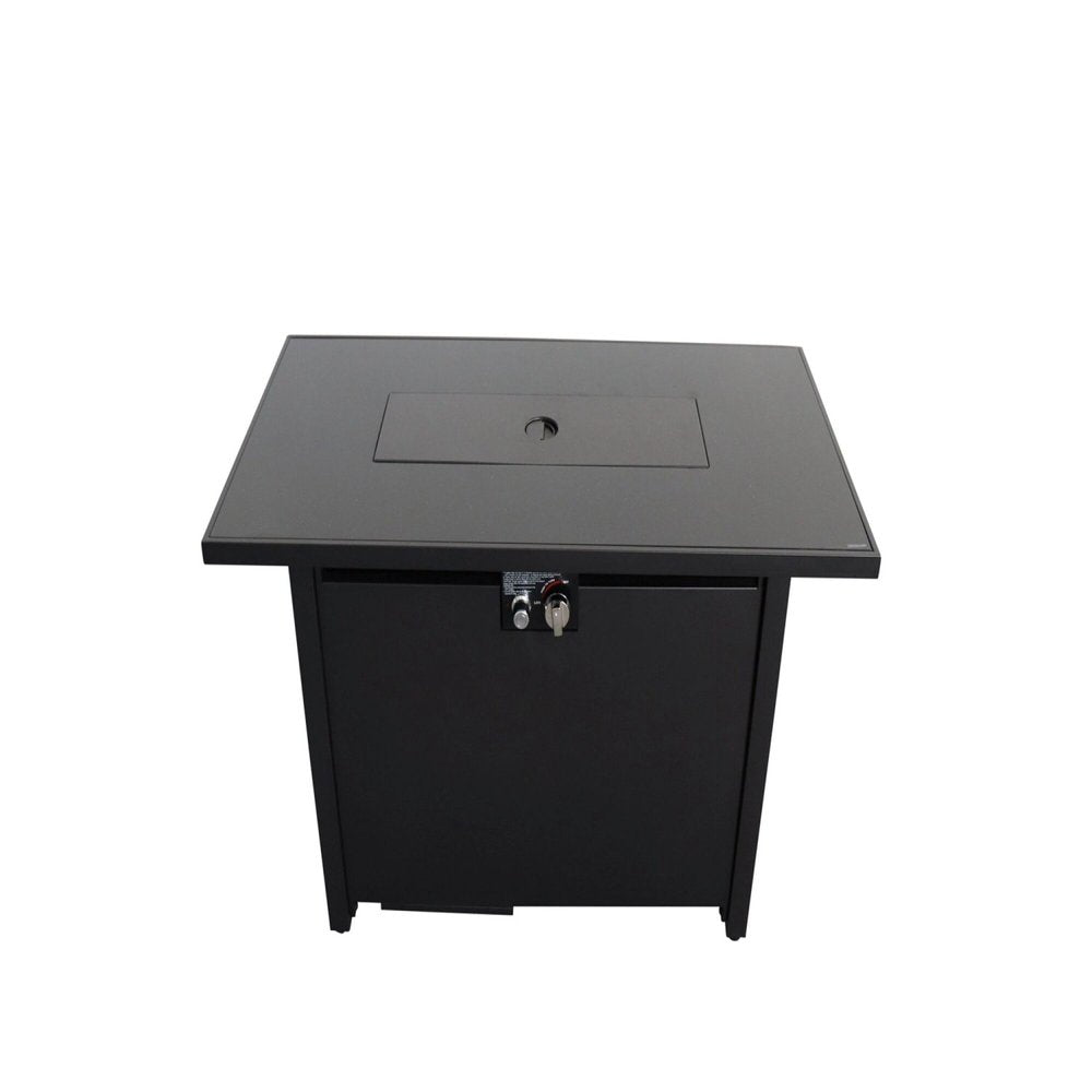 40000 BTU 42" Black Steel Propane Rectangular Fire Pit With Cover