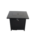40000 BTU 42" Black Steel Propane Rectangular Fire Pit With Cover