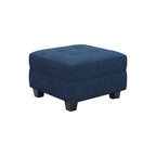 26" Gray And Black Linen Tufted Ottoman With Storage