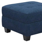 26" Gray And Black Linen Tufted Ottoman With Storage