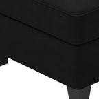 25" Black Velvet Ottoman With Storage