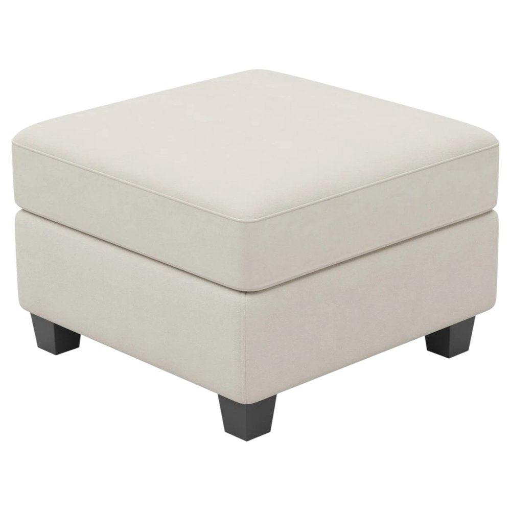 25" Black Velvet Ottoman With Storage