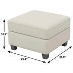25" Black Velvet Ottoman With Storage