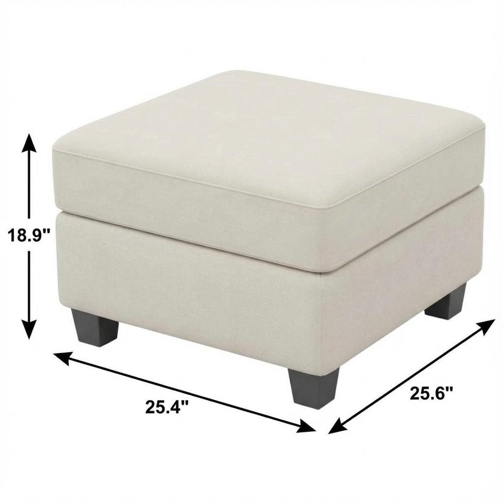 25" Black Velvet Ottoman With Storage