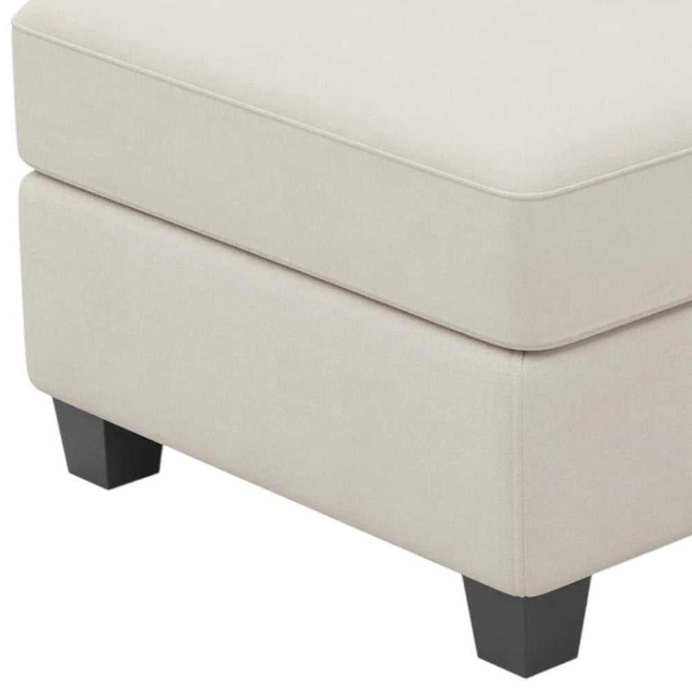 25" Black Velvet Ottoman With Storage