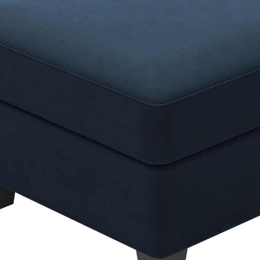 25" Black Velvet Ottoman With Storage