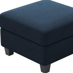 25" Black Velvet Ottoman With Storage
