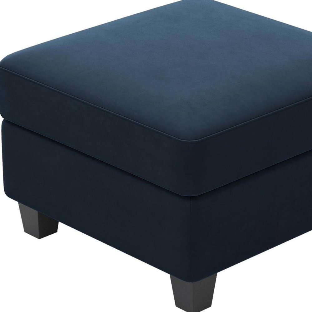 25" Black Velvet Ottoman With Storage