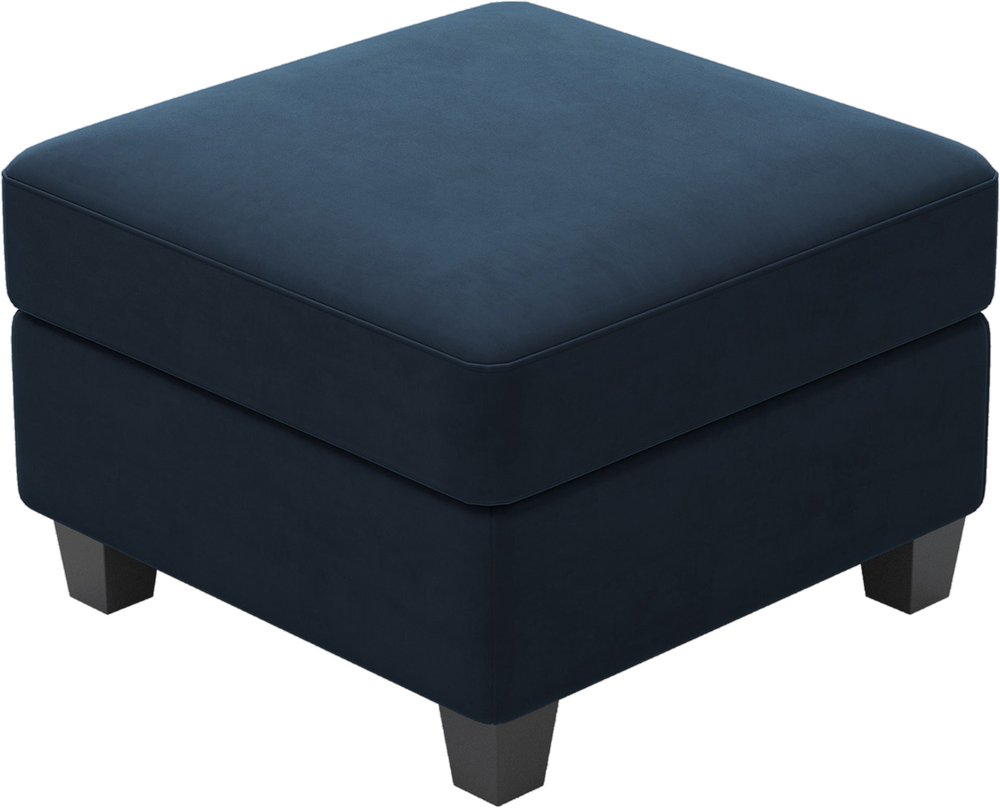 25" Black Velvet Ottoman With Storage