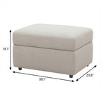 30" Black Velvet Ottoman With Storage