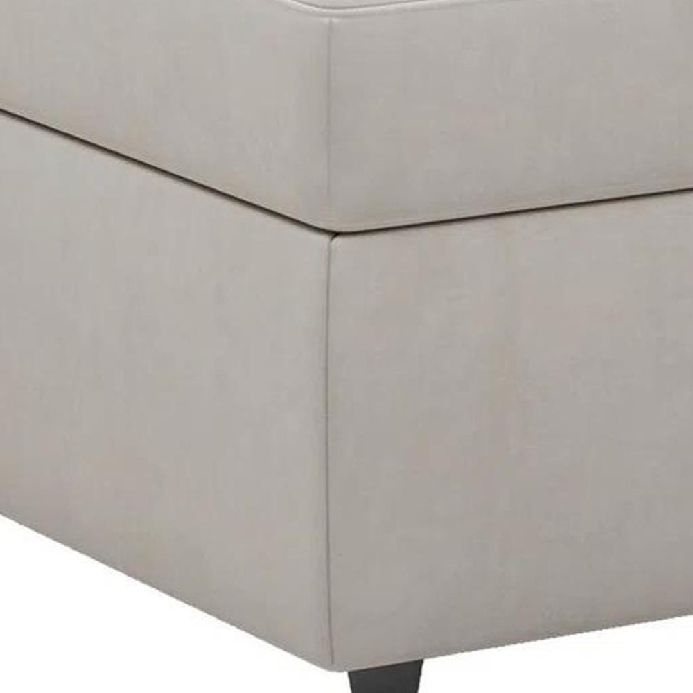 30" Black Velvet Ottoman With Storage