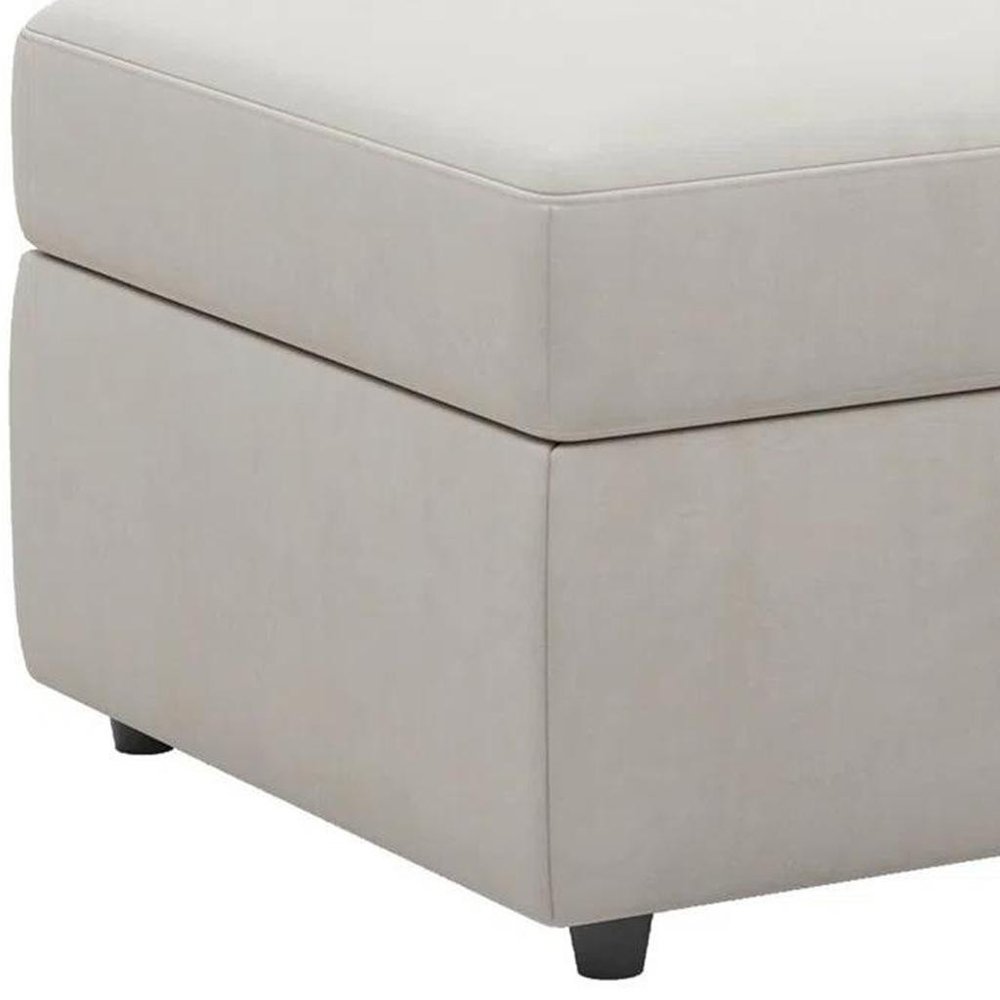 30" Black Velvet Ottoman With Storage