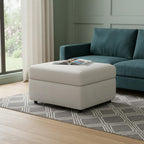 30" Black Velvet Ottoman With Storage
