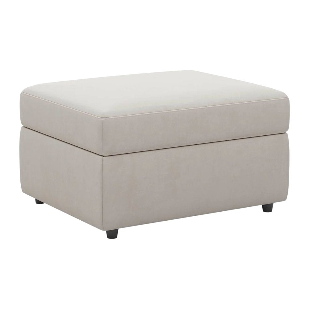 30" Black Velvet Ottoman With Storage