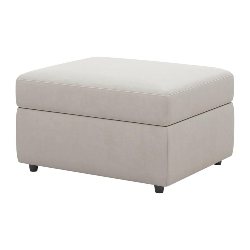 30" Black Velvet Ottoman With Storage