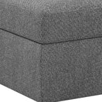 30" Light Gray And Black Chenille Ottoman With Storage
