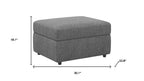 30" Light Gray And Black Chenille Ottoman With Storage