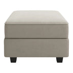 26" Gray And Black Microfiber Ottoman With Storage