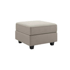 26" Gray And Black Microfiber Ottoman With Storage